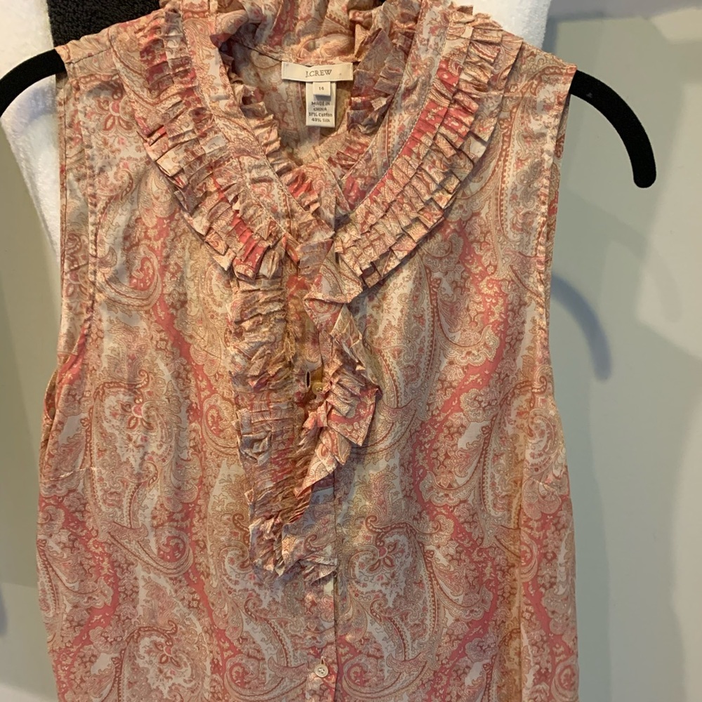 J Crew Paisley Silk Blouse